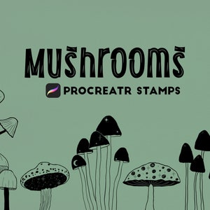 Mushroom Stamps for Procreate, Procreate Stamps, Procreate Brushes, Mushroom Clipart, Digital Stamps Commercial Use, Procreate Drawing