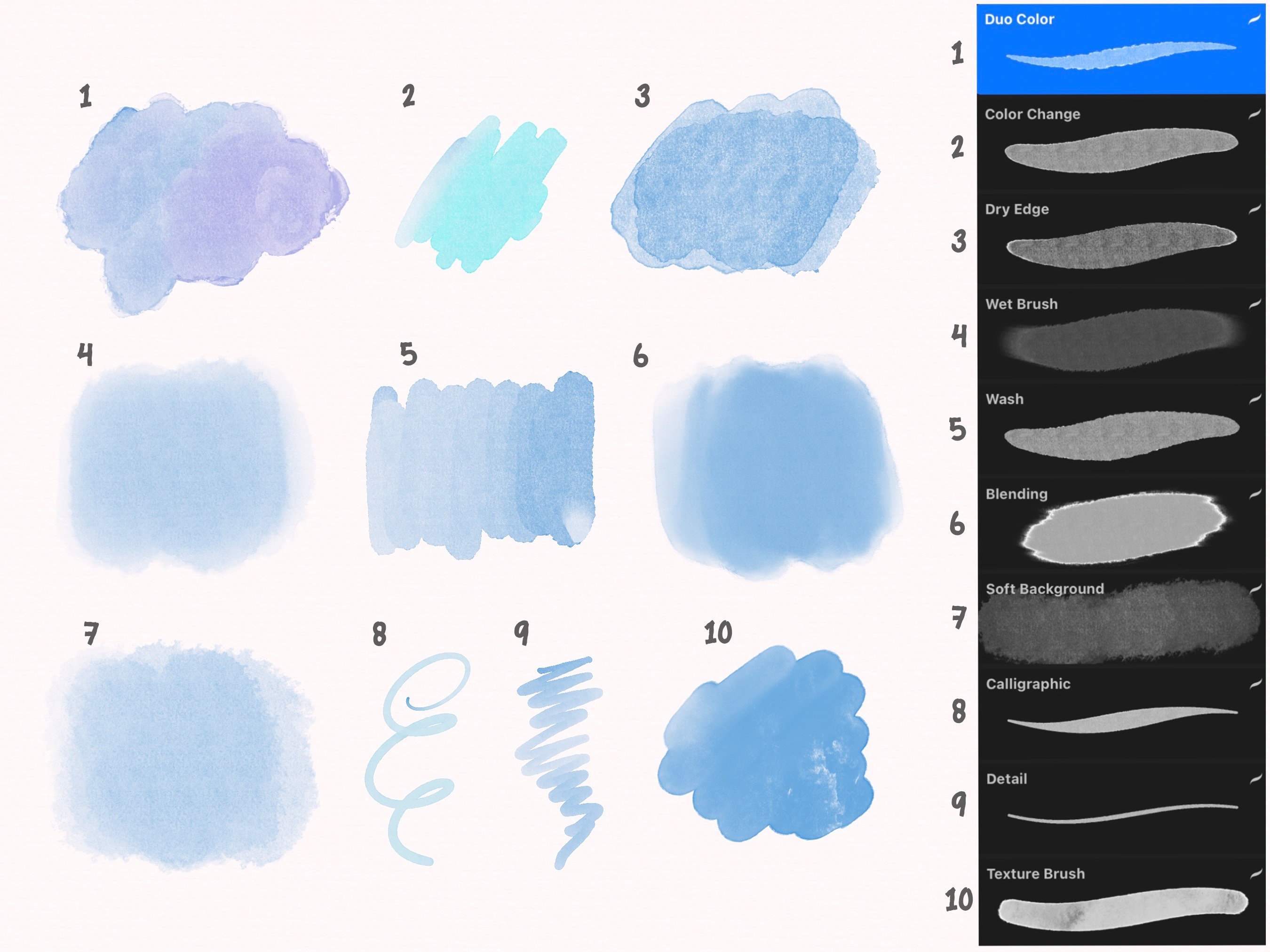 Realistic Watercolor Brushes for Procreate, Procreate Brushset ...