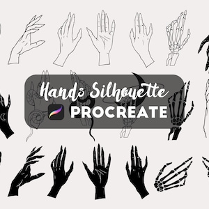 Procreate Hands Silhouette Stamps, Witch Hands Stamps, Procreate Mystical Hands Brushes, Female Hands Stamps Brushes