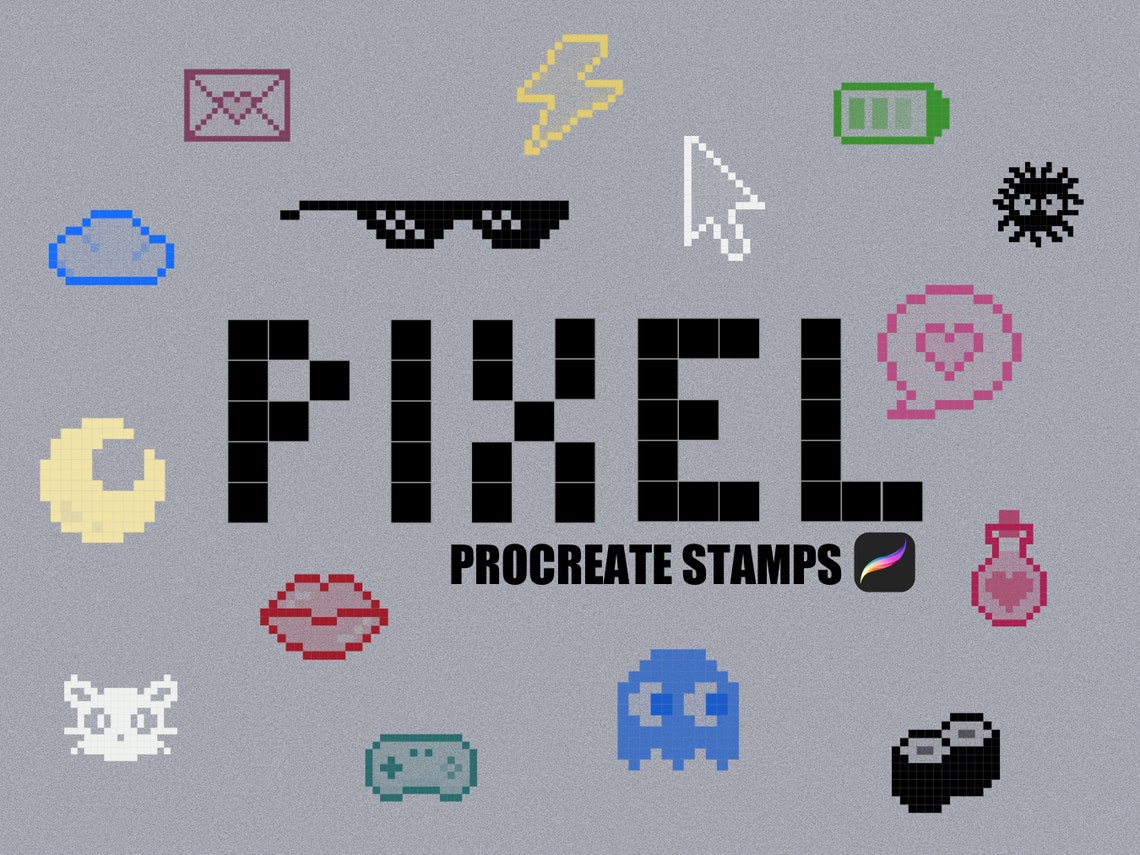 Pixel Stamps for Procreate. Procreate Pixel Art. Procreate Game