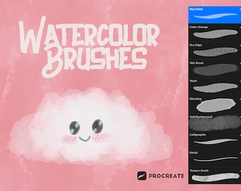 Realistische aquarelpenselen voor voortplanten, penseelset voortplanten, aquarelkit, digitale penselen voor voortplanten, penseelset schilderen