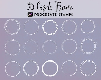 Procreate Circle Brush Stamps. 30 Procreate Circle Frame Stamps. Round Frame Stamps. Logo Frame Stamps. Frame Bundle. Procreate Brushset