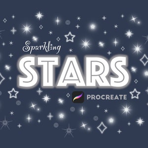 Procrea Pennelli. Set di pennelli stelle scintillanti. Stella procrea francobolli. Procrea Doodle Brushset. Set di pennelli stelle luminose. Download digitale