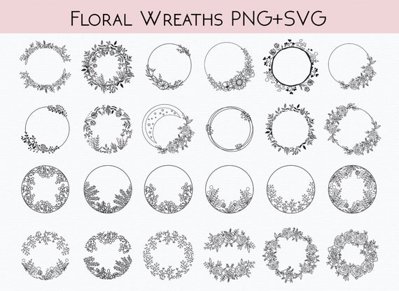 Wreath SVG Bundle | Floral Wreath svg | Circle Wreath  svg | Wreath  Monogram svg | Wreath Cut File | Cricut Wreath Svg