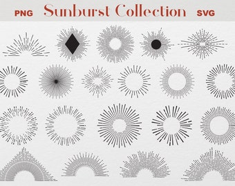 20 Sunburst SVG Bundle | Sunburst PNG | Sunburst Collection | Sunburst cut file | Cricut | Silhouette