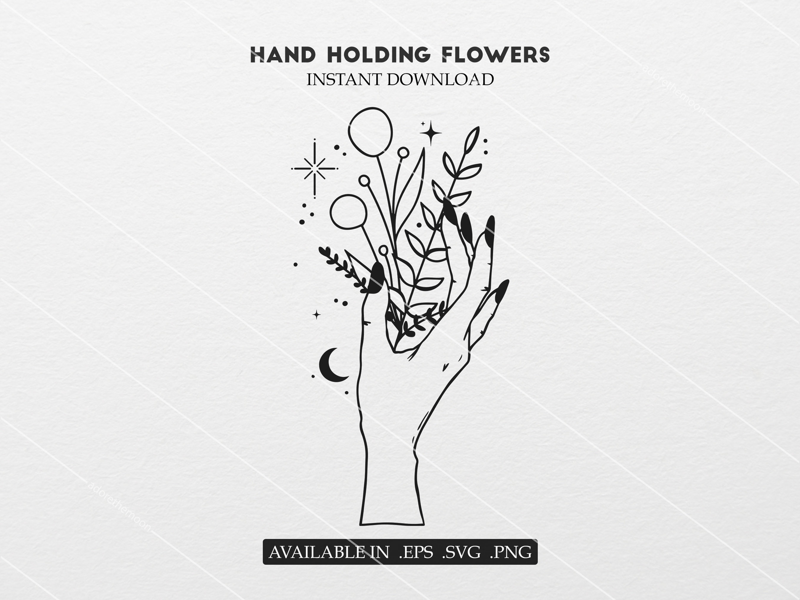 Hand Holding Flowers Svg Floral SVG Holding Bouquet Svg Etsy