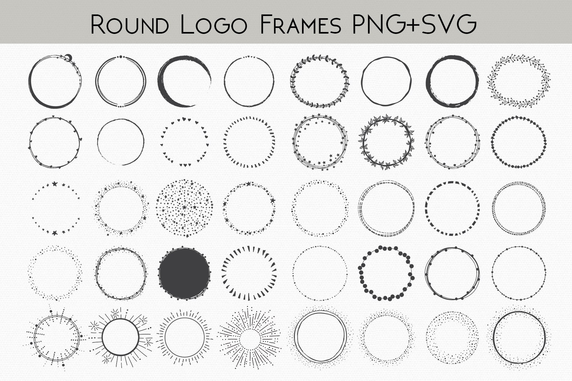 Circle Frame Bundle Svg | Frame Bundle Svg | Round Frames Svg | Vector Frames Svg | Frames for Logo Svg | Circle Shapes |