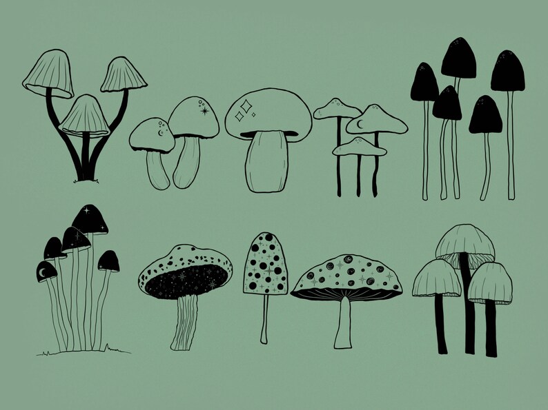Mushroom Stamps for Procreate, Procreate Stamps, Procreate Brushes ...