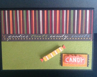 Handmade Halloween Card - Trick or Treat design - Candy