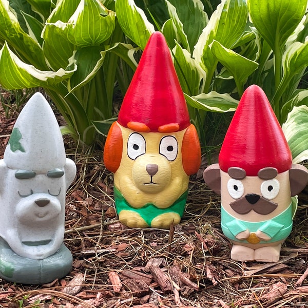 Paint your own husband Hecuba garden gnome, Blue Dog, hammerbarn, Bluey DIY, Jeremy, meditation gnome