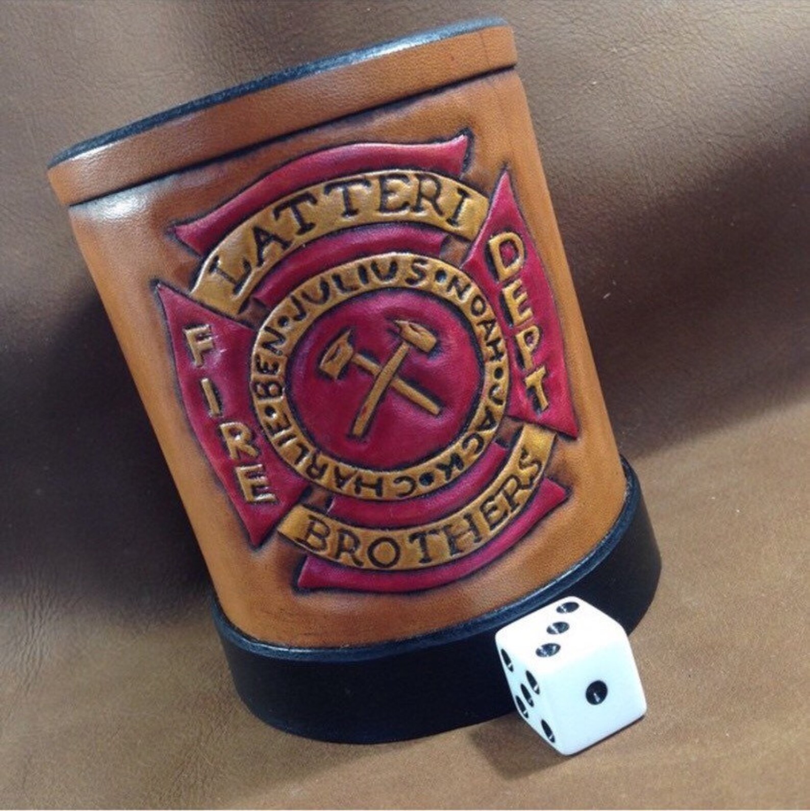 Leather Dice cups personalized customized and handmade Etsy