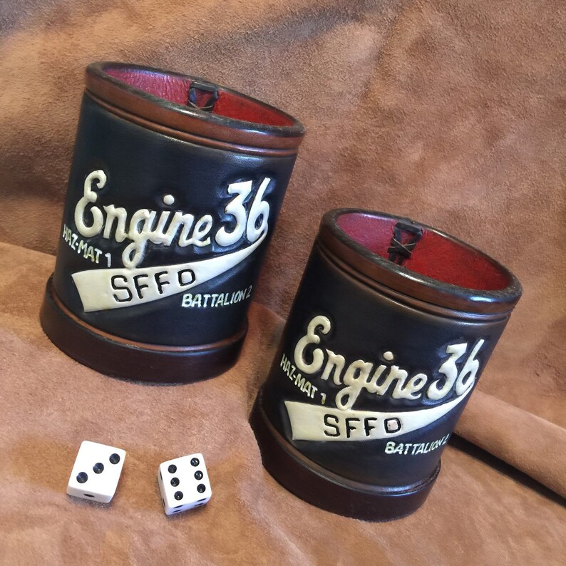 Leather Dice cups personalized customized and handmade Etsy