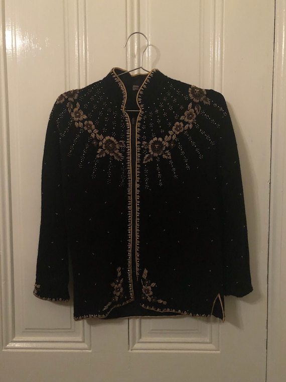 C. 1980s Cashmere Sequined Cardigan