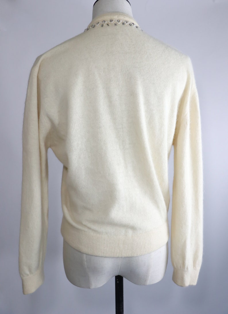 Cashmere 1950s Glass Button Sweater vintage cardigan cashmere cardigan beaded 50s cardigan
