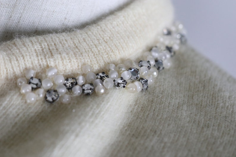 Cashmere 1950s Glass Button Sweater vintage cardigan cashmere cardigan beaded 50s cardigan