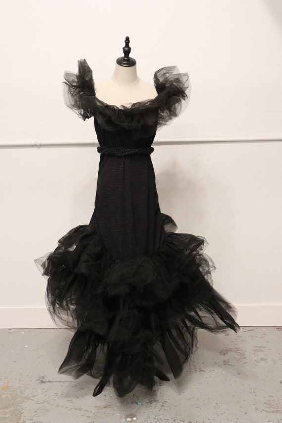 SALE 80s Goth Party Dress Vintage Black 