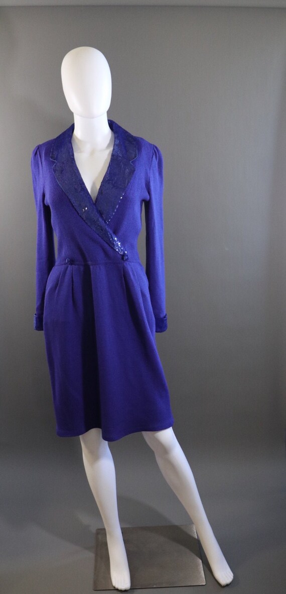 Rare 1970s Designer St. Johns Tuxedo Suit Dress |