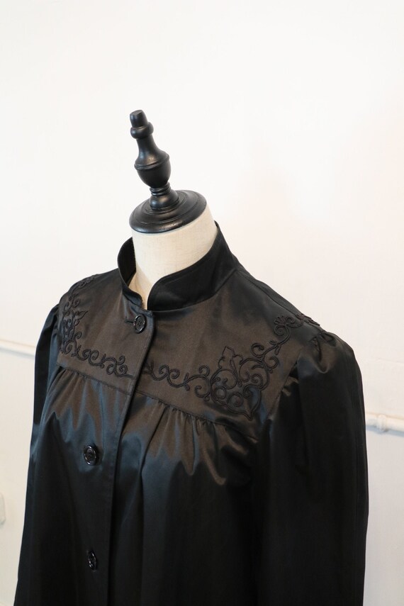 70s Raincoat | 1970s raincoat black jacket jet bla