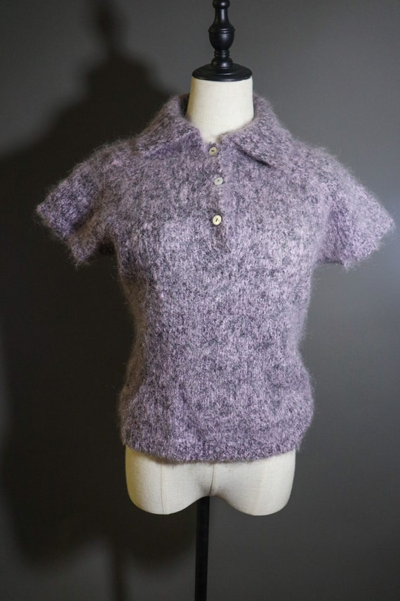 SALE | 1980s Pastel Violet Sweater Top | vintage s