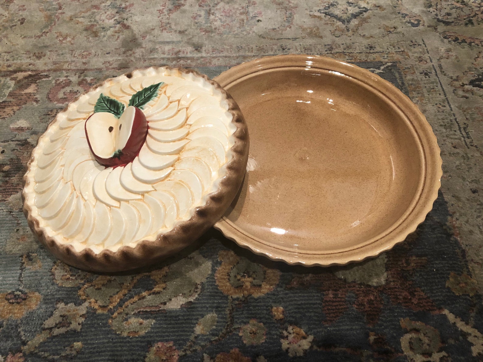 Sale ceramic pie plate with lid retro 1950s style vintage etsy