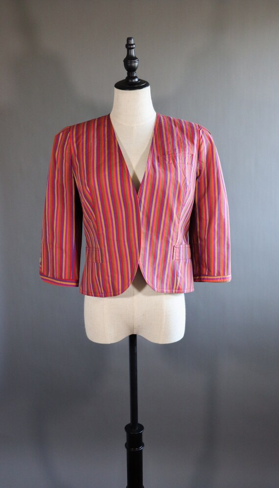 1980s Circus Neiman Marcus Blazer | striped blazer