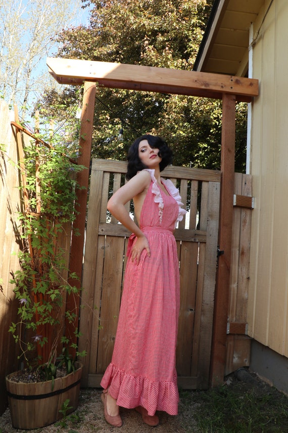 SALE | 1960s Prairie Apron Dress | 60s prairie dre