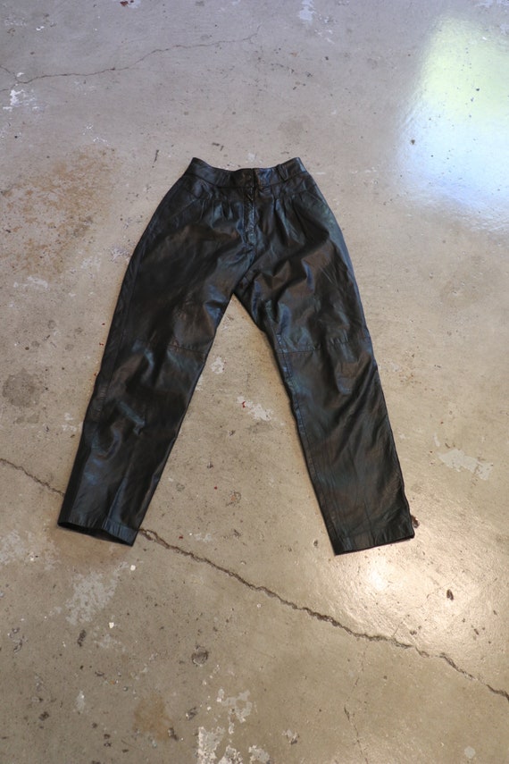 1980s Joan Jett High Waiste Leather Pants | 80s le