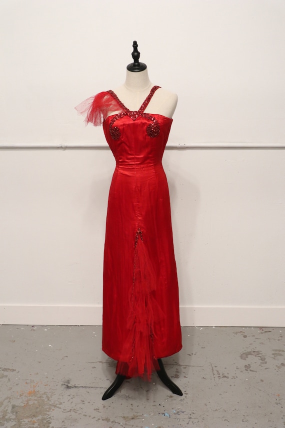 SALE | Museum Quality Burlesque Gown | silk sequin