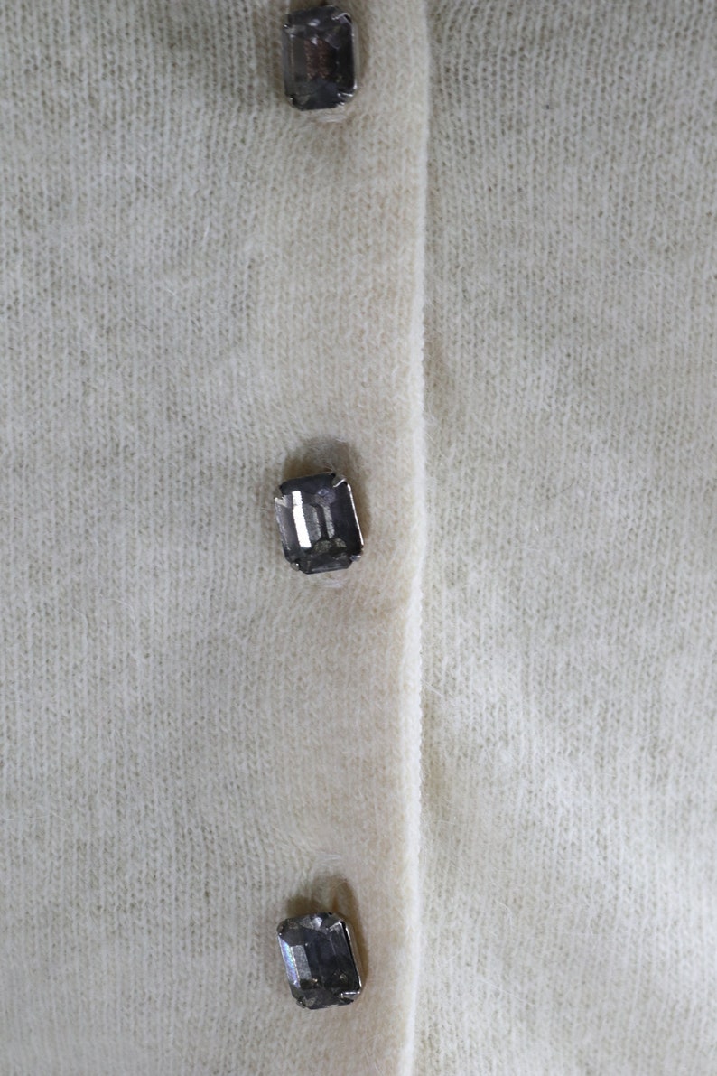 Cashmere 1950s Glass Button Sweater vintage cardigan cashmere cardigan beaded 50s cardigan