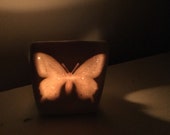 Butterfly porcelain tea light holder - gifts for lepidopterists - unique lighting - home lighting