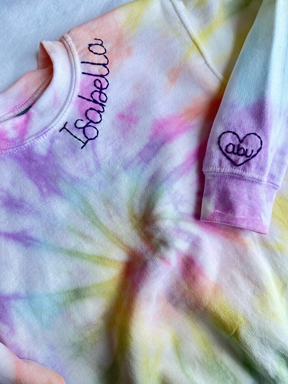 Tie dye embroidered sweatshirt hotsell