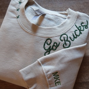 Custom Hand and Machine Embroidered State / College / Game Day / Name Sweatshirts / Customize your own Sweatshirt