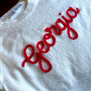 Hand Embroidered College Game Day Knit Sweater