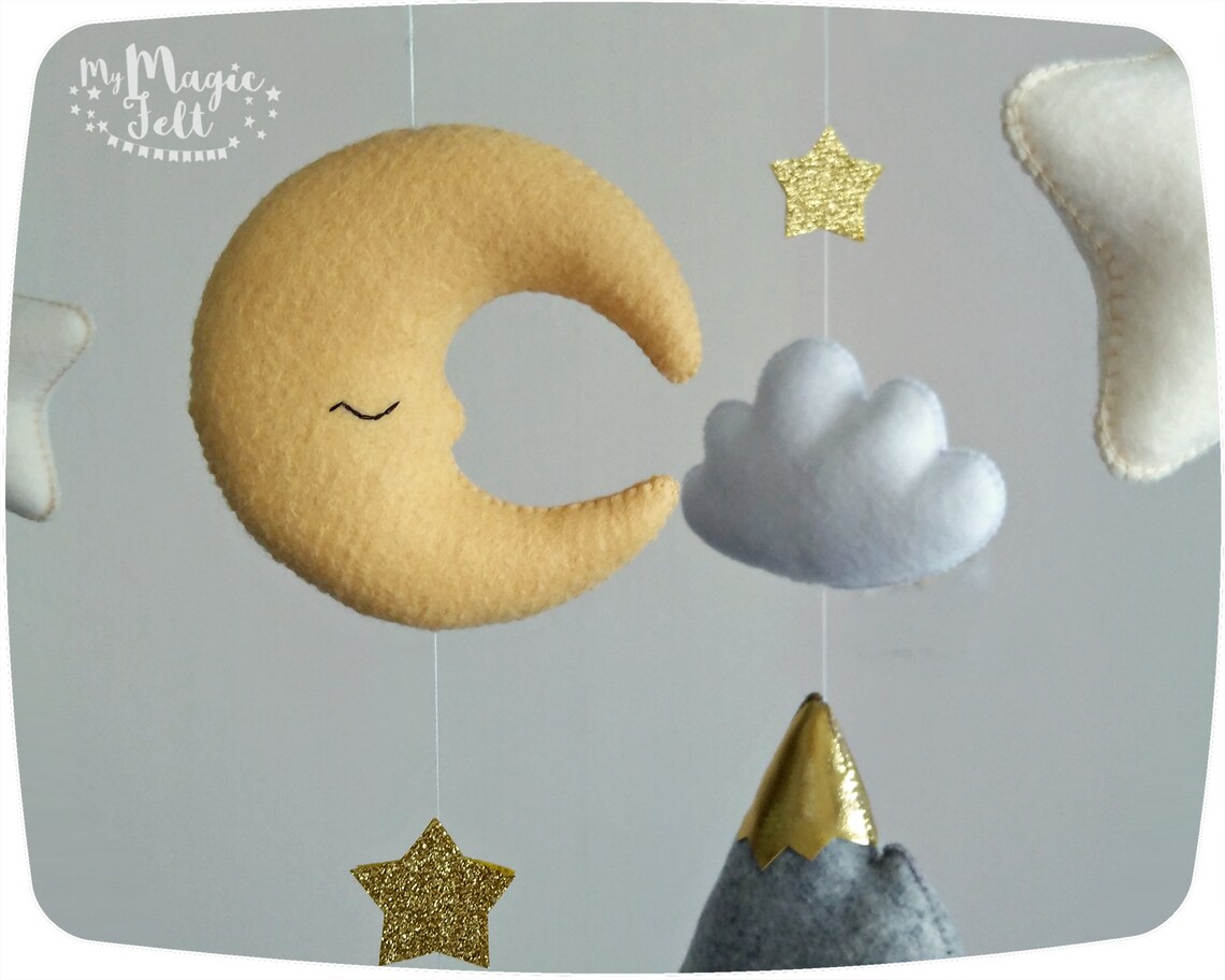 Baby Mobile Mountain Baby Mobile Forest Nursery Mobile Neutral Etsy