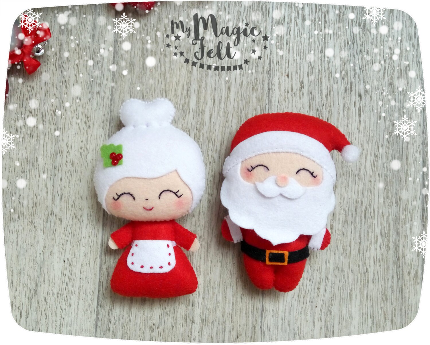 Diy Santa Claus Ornaments Diy wooden felt Santa Claus decoration