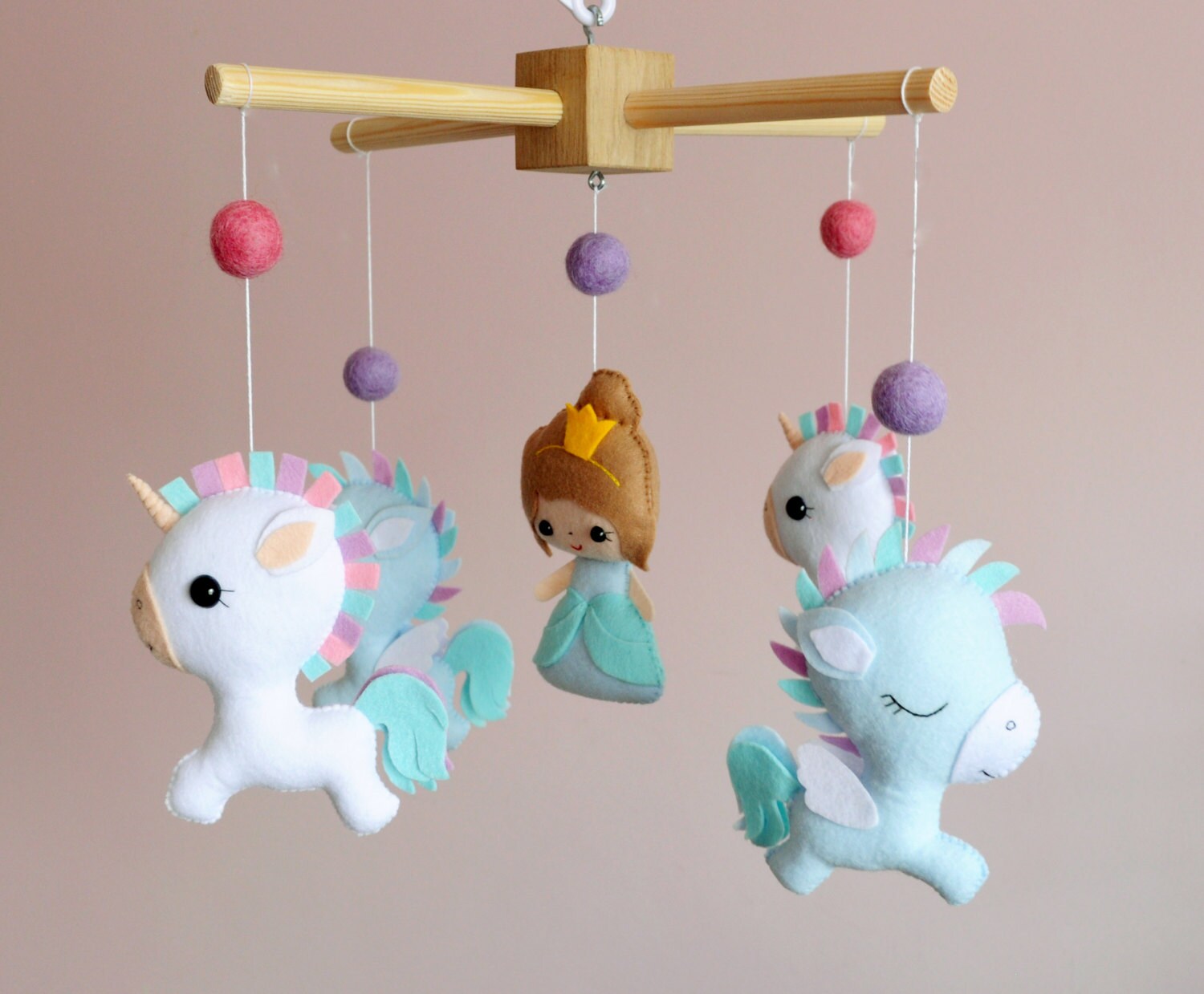 Baby mobile unicorn Baby mobile princess and unicorn Crib Etsy