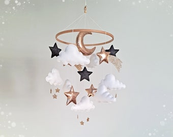 Baby mobile Moon and stars, Girl mobile, Boy mobile, Baby crib mobile moon, Neutral mobile, Nursery mobile stars, Baby crib mobile