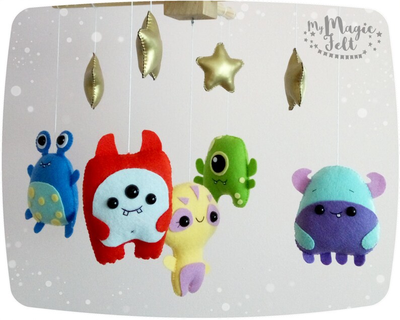 Baby mobile monster Crib mobile Space baby mobile Alien baby Etsy