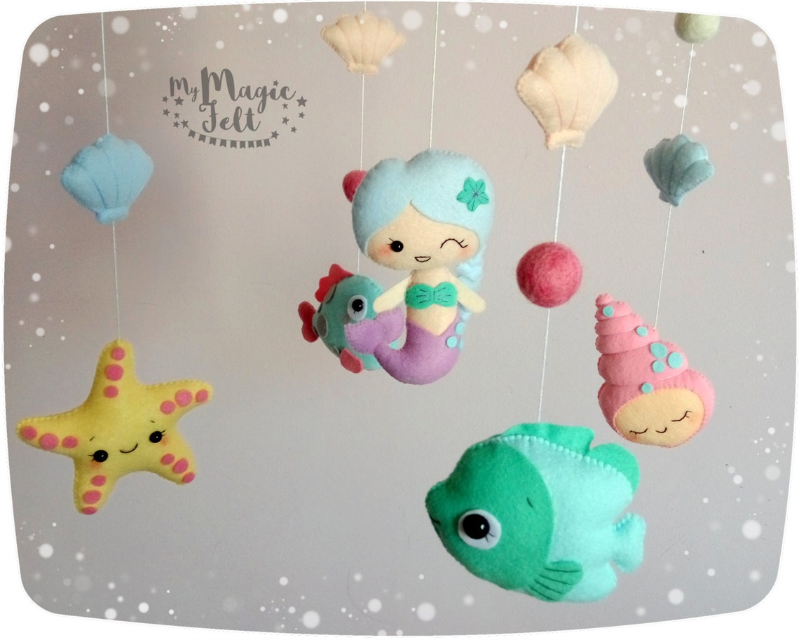 Baby mobile mermaid Crib mobile ocean Mermaid baby mobile Etsy
