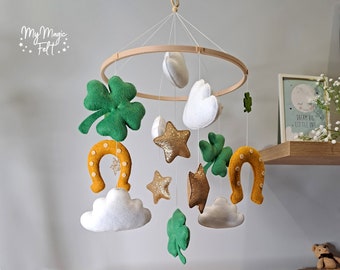 Baby mobile Ireland Nursery mobile clover Crib mobile lucky Baby crib mobile horseshoe Infant mobile Baby shower gift