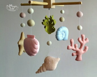 Baby mobile ocean Nursery mobile beach Baby mobile coast Crib mobile sea Baby mobile girl Baby mobile Hawaii Baby shower gift