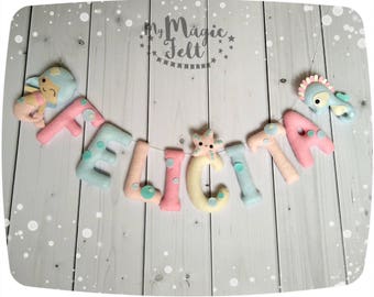 Baby Name Banner Mermaid - Ocean Nursery garland - Baby Girl Name Garland - Nursery Name Garland - Nursery Wall Hanging Name