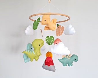 Dinosaurier-Baby-Mobile, Dinosaurier-Mobile, Dino-Kinderzimmer-Mobile, Babybett-Mobile Dino, Baby-Mobile Junge, Baby-Mobile neutral