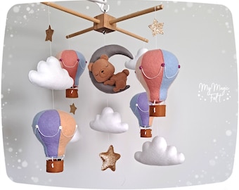 Baby mobile bear Nursery mobile balloons Baby crib mobile boy Baby mobile girl Neutral nursery mobile