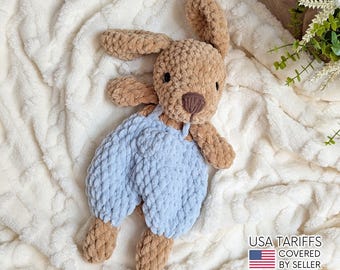 Crochet Puppy toy Snuggler: Doggy Plushie Boy First gift, Custom Baby shower baptism present