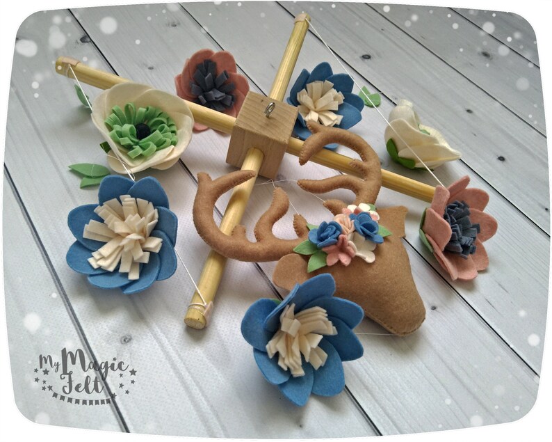 Boho Baby Mobile Floral Baby Mobile Boho Nursery Baby Mobile Etsy