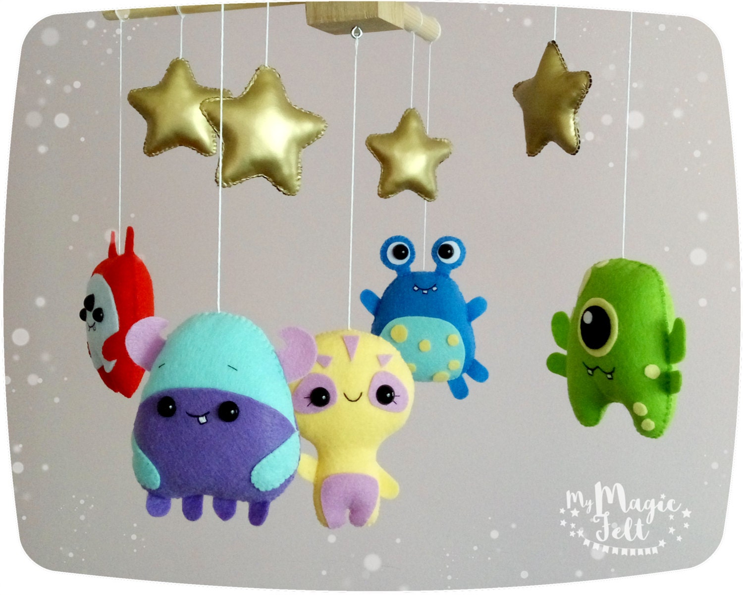 Baby mobile monster Crib mobile Space baby mobile Alien baby Etsy