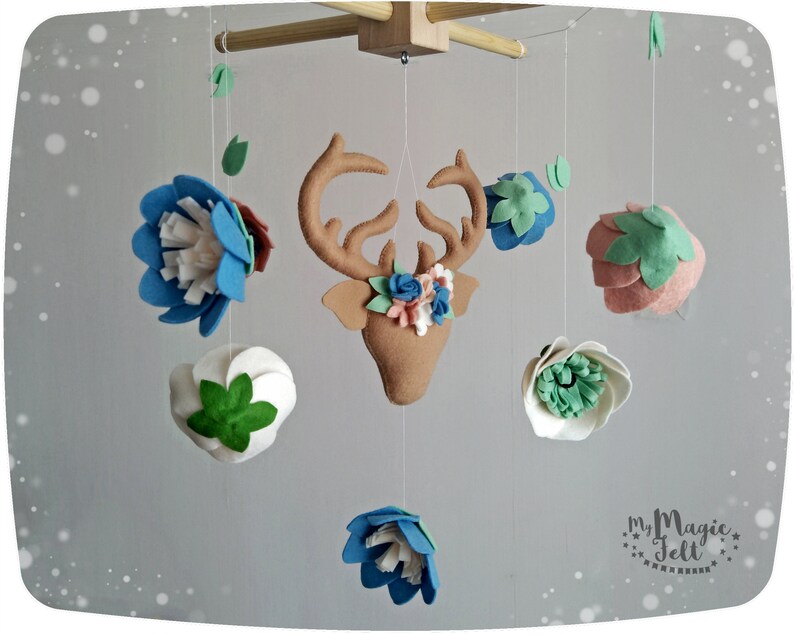 Boho Baby Mobile Floral Baby Mobile Boho Nursery Baby Mobile Etsy