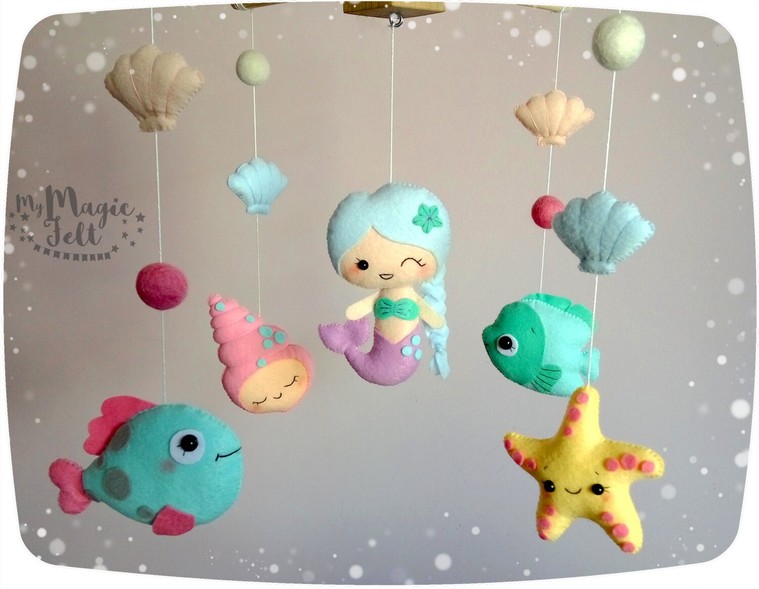 Baby mobile mermaid Crib mobile ocean Mermaid baby mobile Etsy