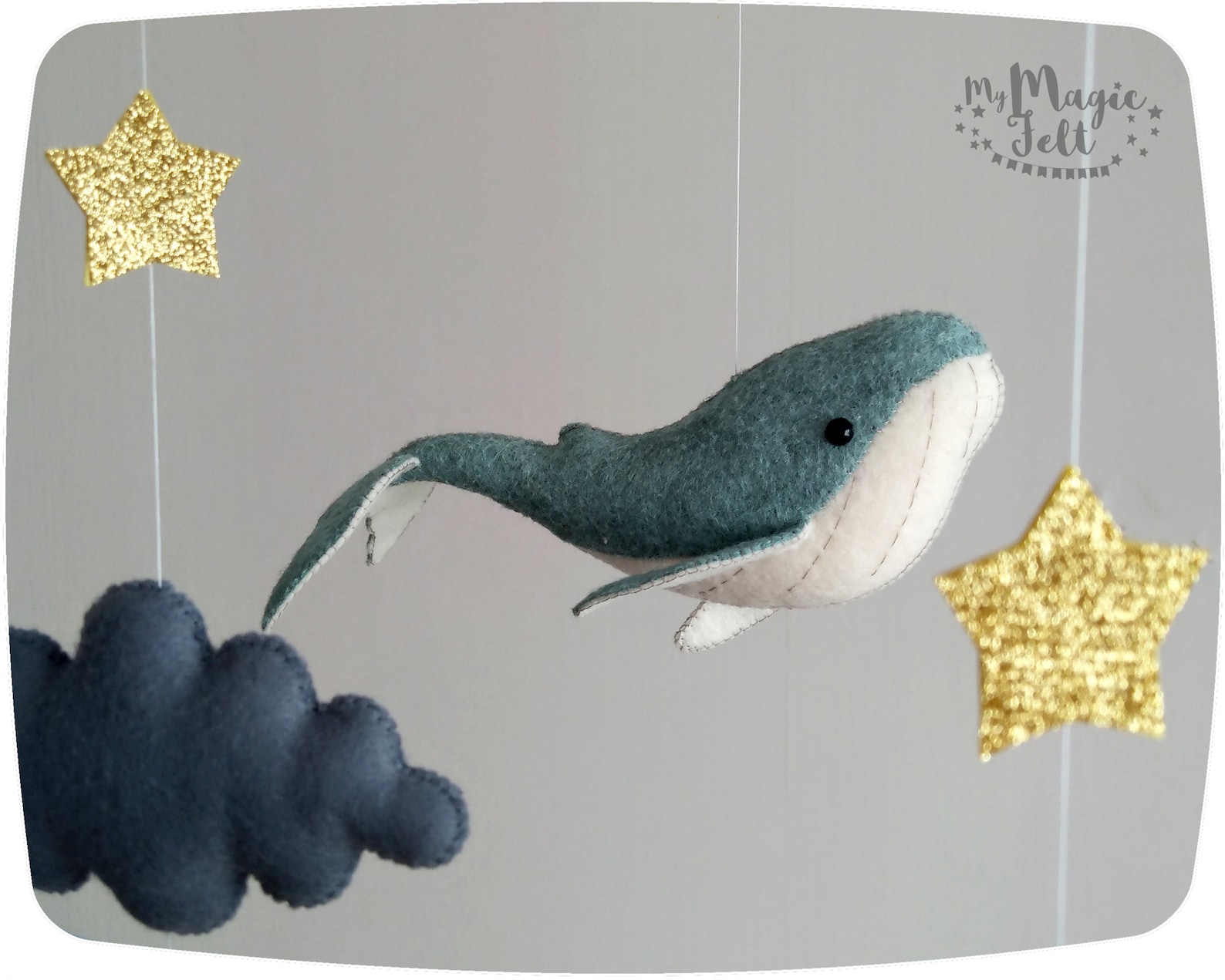 Baby mobile whales Crib mobile whale Nursery mobile Gray baby Etsy